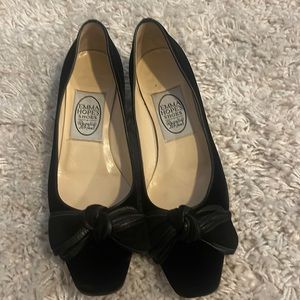 EMMA HOPE'S black velvet heels 35.5 5.5
